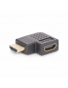 StarTech.com Adattatore HDMI 2.0 ad angolo retto da maschio a femmina, salvaporta HDMI ad alta velocità orizzontale a 90 gradi,