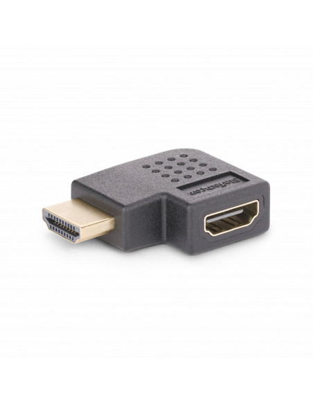 StarTech.com Adattatore HDMI 2.0 ad angolo retto da maschio a femmina, salvaporta HDMI ad alta velocità orizzontale a 90 gradi,