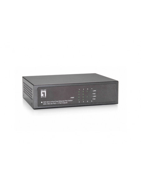 LevelOne FEP-0812 switch di rete Fast Ethernet (10/100) Supporto Power over Ethernet (PoE) Nero