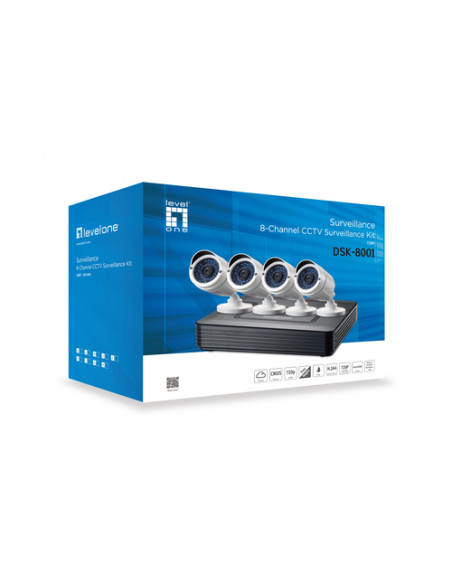 LevelOne DSK-8001 kit di videosorveglianza Cablato 8 canali
