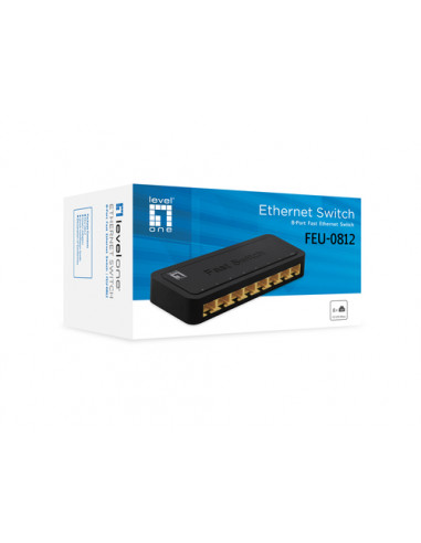 LevelOne FEU-0812 switch di rete Non gestito Fast Ethernet (10/100) Nero