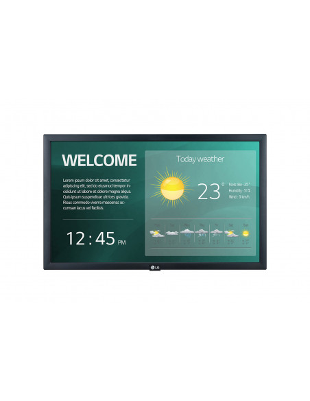 LG 22SM3G-B visualizzatore di messaggi Pannello piatto per segnaletica digitale 54,6 cm (21.5") IPS Wi-Fi 250 cd/m² Full HD Ner