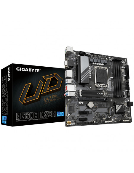 GIGABYTE B760M DS3H Scheda Madre - Supporta processori Intel Core 14ª generazione, VRM digitale a 6+2+1 fasi, fino a 7600MHz DD