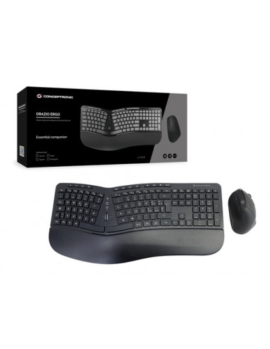 Conceptronic ORAZIO02IT tastiera Mouse incluso Ufficio RF Wireless QWERTY Italiano Nero
