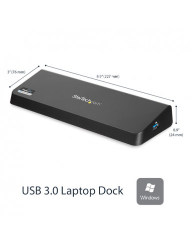 StarTech.com Docking Station Universale USB 3.0 a doppio monitor HDMI e DisplayPort 4K - Docking station USB 3.0 a HDMI e DP, 4x