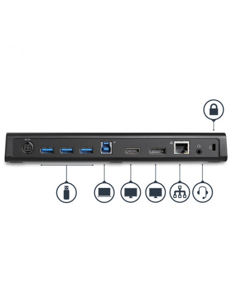 StarTech.com Docking Station Universale USB 3.0 a doppio monitor HDMI e DisplayPort 4K - Docking station USB 3.0 a HDMI e DP, 4x