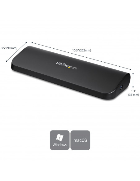 StarTech.com Docking station Universale USB 3.0 per laptop VGA DVI HDMI - Dual-Monitor con Ethernet audio