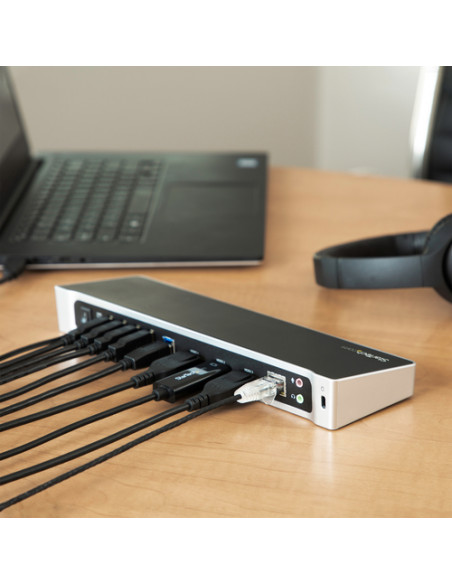 StarTech.com Docking station USB 3.0 a tre monitor - 1x HDMI - 2x DisplayPort - Dock portatile con Hub USB integrata a 5 porte e