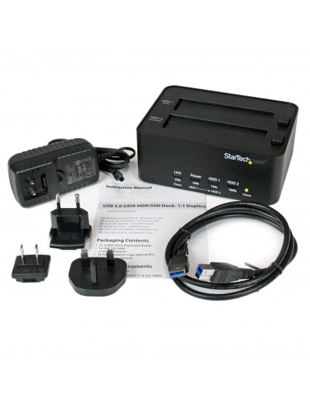 StarTech.com Dock duplicatore USB 3.0 a HD - Duplicatore di dischi rigidi/HDD indipendente Clonatore ed Eraser