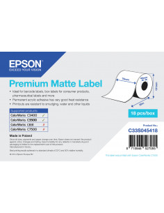 Epson Premium Matte Label - Continuous Roll: 76mm x 35m