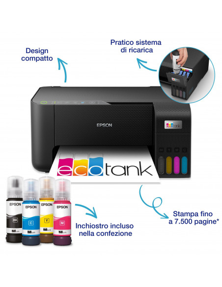 Epson EcoTank ET-2860 Ad inchiostro A4 5760 x 1440 DPI 33 ppm Wi-Fi