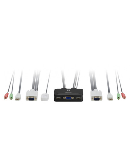 LevelOne KVM-0223 switch per keyboard-video-mouse (kvm) Nero