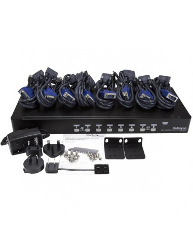 StarTech.com Kit Switch KVM USB montabile a rack 1U 8 porte con funzione OSD e cavi