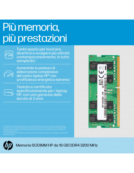 HP 16GB DDR4 3200 SODIMM Memory memoria 3200 MHz