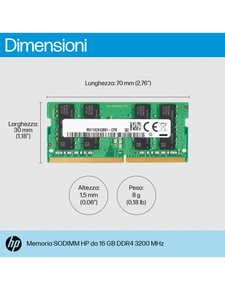 HP 16GB DDR4 3200 SODIMM Memory memoria 3200 MHz