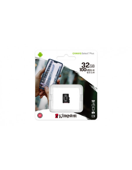 Kingston Technology Scheda micSDHC Canvas Select Plus 100R A1 C10 da 32GB confezione singola senza adattatore