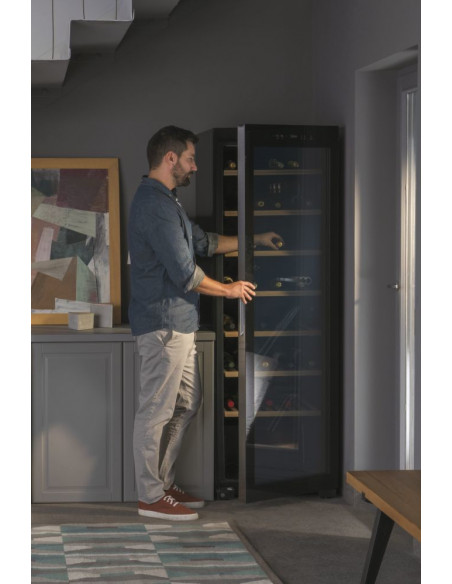 Haier Wine cellar HWS188GAE Libera installazione Nero 188 bottiglia/bottiglie