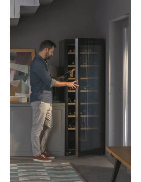 Haier Wine cellar HWS188GAE Libera installazione Nero 188 bottiglia/bottiglie