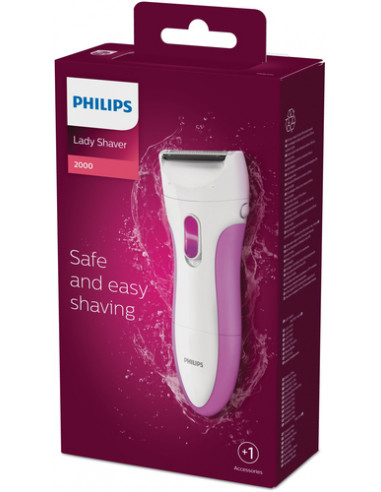 Philips SatinShave Essential Rasoio senza filo Wet & Dry bianco e rosa HP6341/00