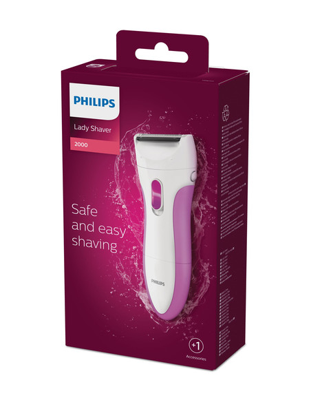 Philips SatinShave Essential Rasoio senza filo Wet & Dry bianco e rosa HP6341/00