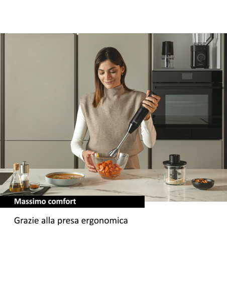 Haier Frullatore a immersione I-Master Serie 5 Nero, 3 lame in acciaio inox, becher 0,9 L, Accessoriato