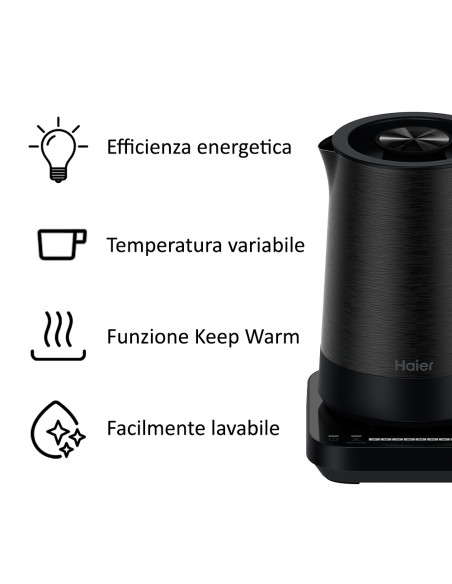 Haier SERIE 5, Bollitore, Nero, HKE5A 011
