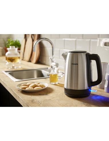 Philips Daily Collection HD9350/90 Bollitore in metallo, coperchio a molla, indic. lum.