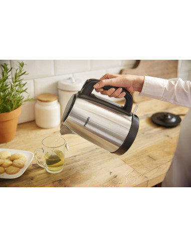 Philips Daily Collection HD9350/90 Bollitore in metallo, coperchio a molla, indic. lum.