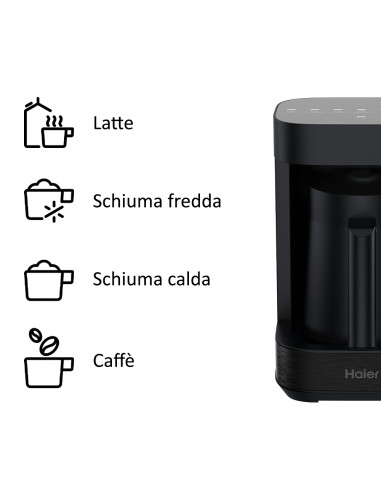 Haier Multi Beverage I-Master Serie 5 Nero, Salvaspazio 3 in 1, 6 programmi automatici