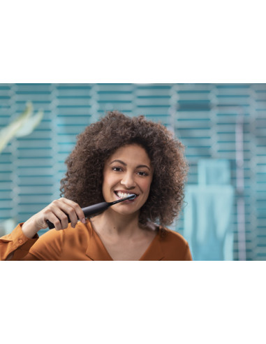 Philips DiamondClean 9000 Sonicare Spazzolini Elettrici Sonici con App, confezione da 2 Spazzolini Neri HX9914/54