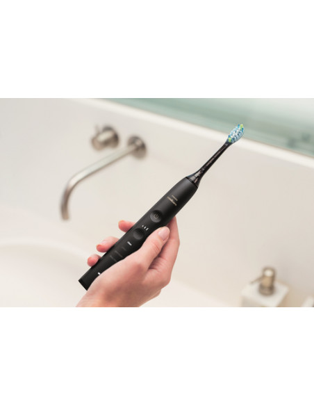 Philips DiamondClean 9000 Sonicare Spazzolini Elettrici Sonici con App, confezione da 2 Spazzolini Neri HX9914/54