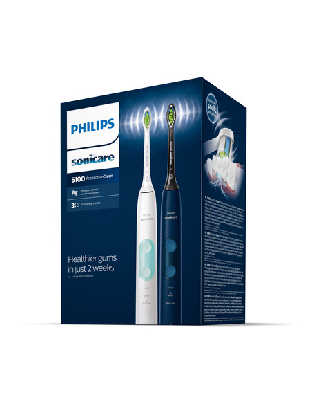 Philips Sonicare ProtectiveClean 5100 4500 series Spazzolini Elettrico Sonici, con custodia da viaggio, confezione da 1 Spazzoli