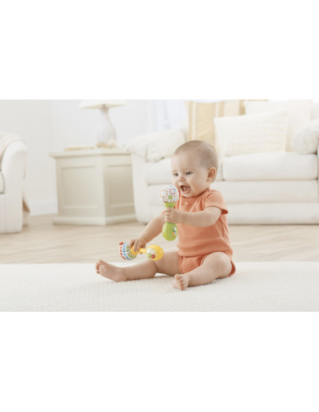 Fisher-Price Little People Maracas Baby Scoperte, 2 Coloratissime Maracas da Afferrare, Scuotere e Suonare, Giocattolo per Bambi