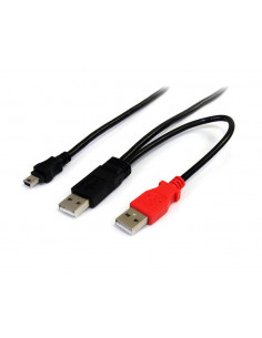 StarTech.com Cavo a doppia alimentazione per disco rigido esterno HDD a splitter Y - cavo USB A a mini B da 1,8m