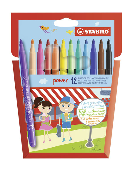 STABILO power marcatore Medio Multicolore 12 pz