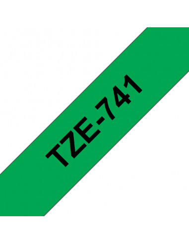 Brother TZE-741 nastro per etichettatrice Nero su verde TZ