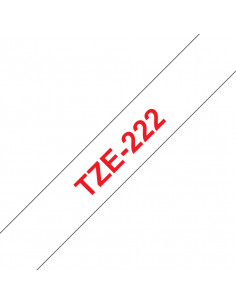 Brother TZE-222 nastro per etichettatrice Rosso su bianco