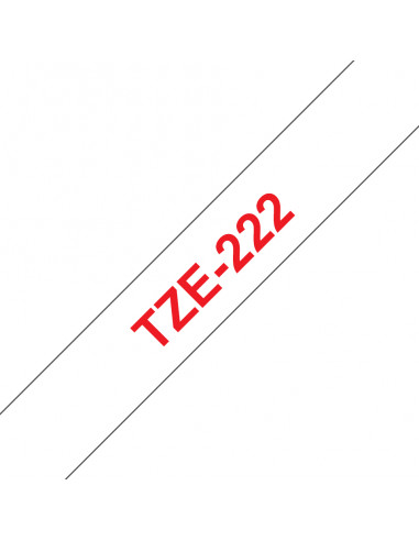 Brother TZE-222 nastro per etichettatrice Rosso su bianco