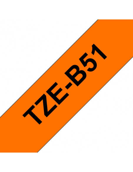 Brother TZE-B51 nastro per etichettatrice Nero su arancione fluorescente