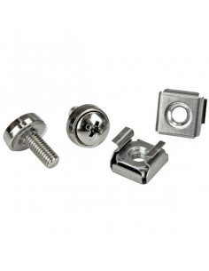 StarTech.com Confezione da 100 viti di fissaggio M5 e dadi ingabbiati per armadi server rack