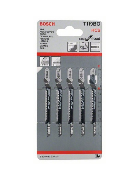 Bosch 2 608 630 310 lama per sega a gattuccio, sega a traforo e sega universale Lama per seghetto alternativo Acciaio al carboni