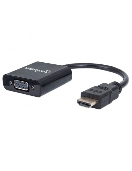 Manhattan 151436 cavo e adattatore video 0,3 m HDMI tipo A (Standard) VGA (D-Sub) Nero