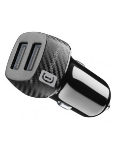 Cellularline USB Car Charger Dual - Universal Caricabatterie da auto con doppia porta USB 10W
