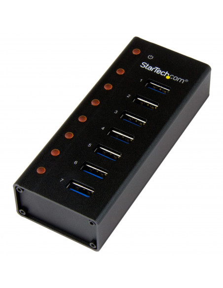 StarTech.com HUB USB 3.0 a 7 porte con case metallico - Perno e concentratore USB 3.0 desktop/montabile a parete