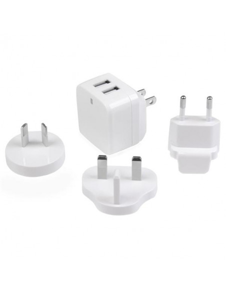 StarTech.com Caricabatterie da Muro a doppia porta x2 USB ad alta potenza ( 17W / 3.4 Amp ) con prese da viaggio (Internazionale