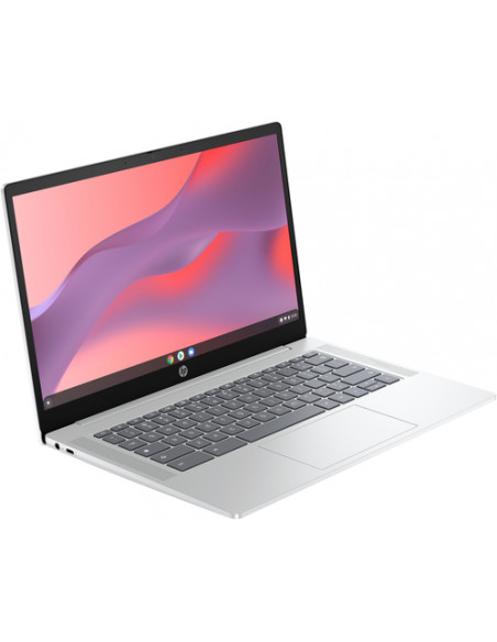 HP Chromebook 14a-nf0015nl Intel® N N100 35,6 cm (14") HD 4 GB LPDDR5-SDRAM 128 GB eUFS Wi-Fi 6E (802.11ax) ChromeOS Argento