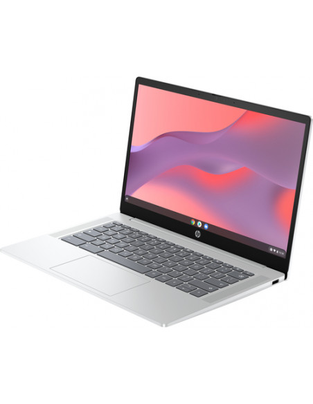 HP Chromebook 14a-nf0015nl Intel® N N100 35,6 cm (14") HD 4 GB LPDDR5-SDRAM 128 GB eUFS Wi-Fi 6E (802.11ax) ChromeOS Argento