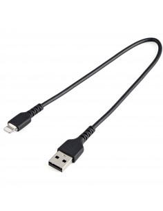 StarTech.com Cavo da USB-A a Lightning da 30cm nero - Robusto e resistente cavo di alimentazione/sincronizzazione in fibra arami