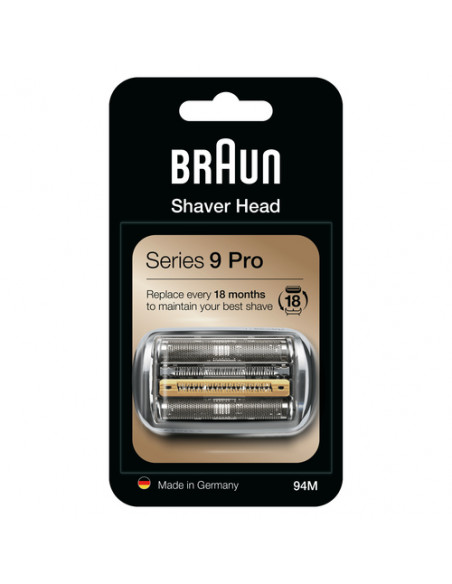 Braun Series 9 94M Testina Di Ricambio Per Rasoio Elettrico Uomo - Argento - Compatibile Con Rasoio elettrico Pro e