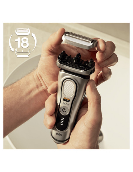 Braun Series 9 94M Testina Di Ricambio Per Rasoio Elettrico Uomo - Argento - Compatibile Con Rasoio elettrico Pro e